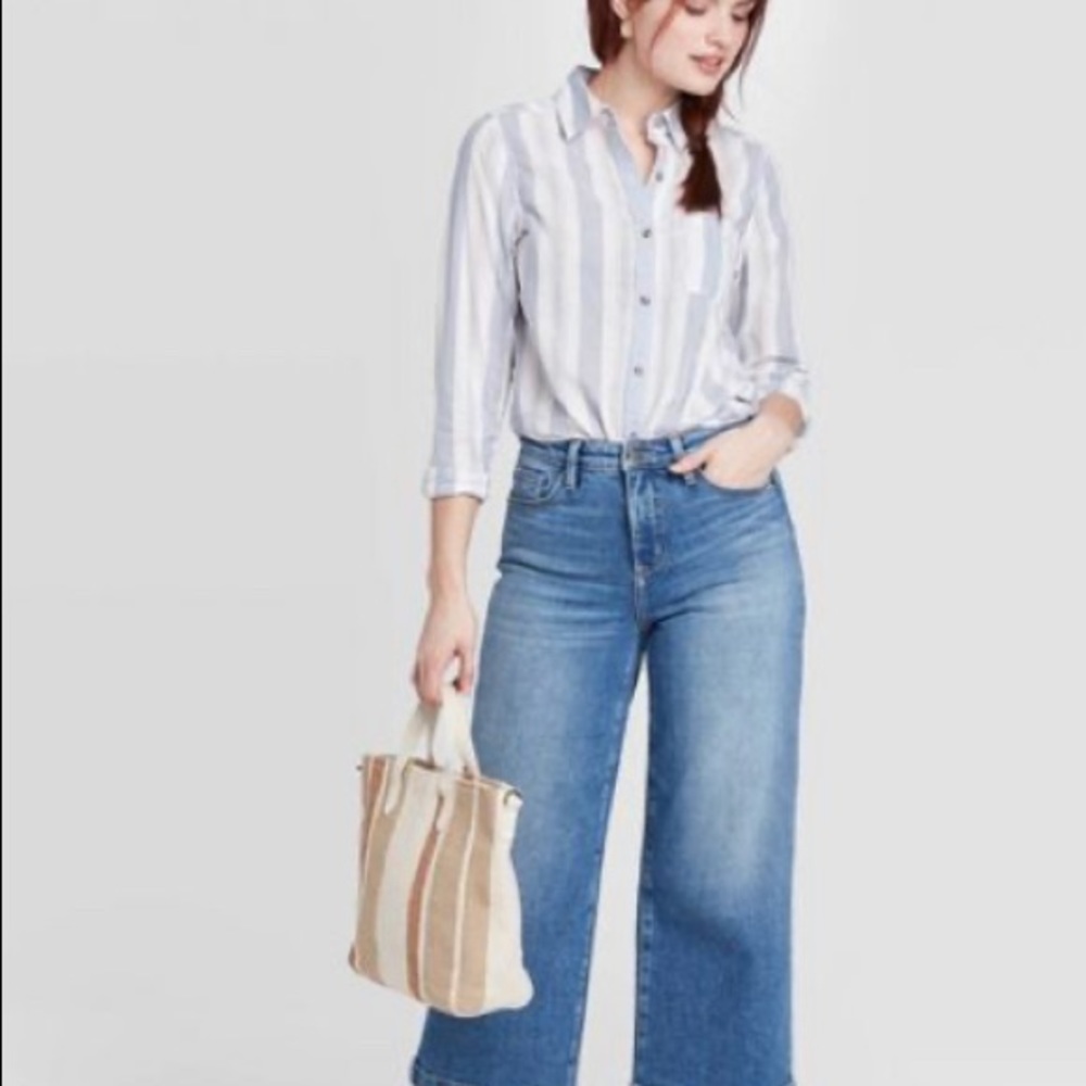 Striped Long Sleeve Button-Down Shirt